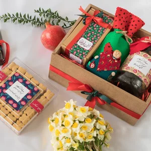 باکس هدیه - جعبه یلدا اناری - وگان