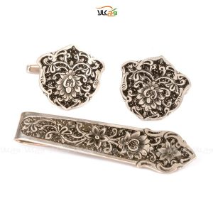 دکمه سردست و سنجاق دست‌ساز نقره