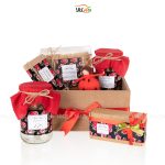 جعبه هدیه یلدا - شکلات، دمنوش، شیرینی، آجیل، باسلوق - وگان