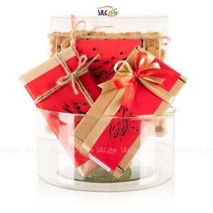 باکس شیشه ای هدیه ولنتاین یا روز عشق- با من بمان - وگان