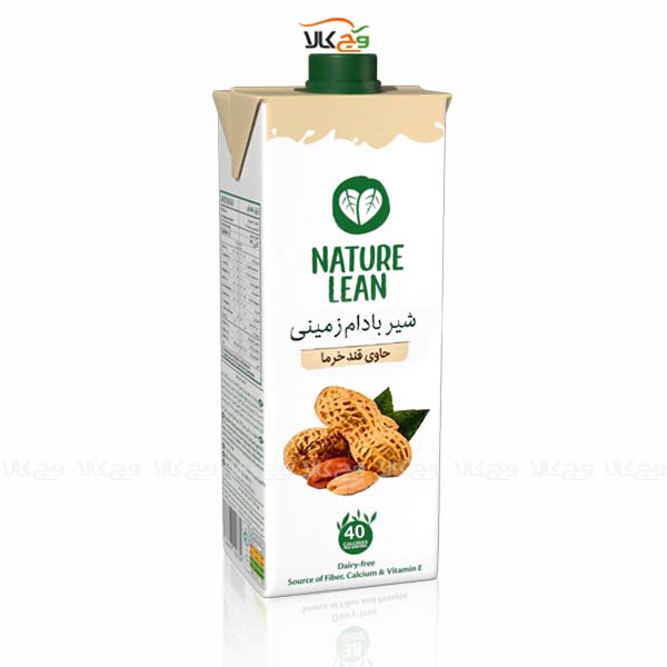 شیر گیاهی بادام زمینی با شکر - 1 لیتری - نیچرلین