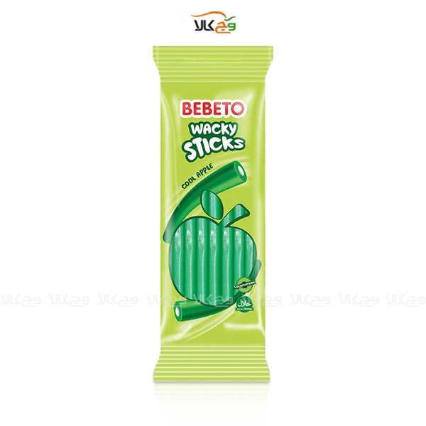 پاستیل وگان با طعم سیب مدل wacky sticks ببتو – 200 گرمی - bebeto