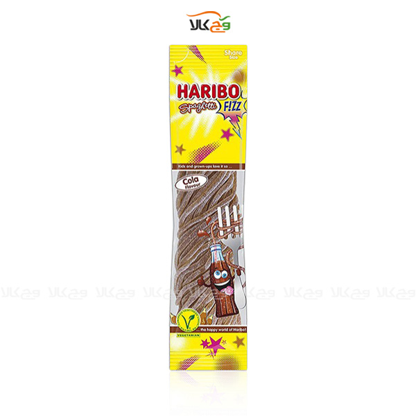 پاستیل ترش وگان با طعم کولا مدل spagetti هاریبو – 200 گرمی - haribo
