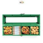 جعبه هدیه نوروزی -آجیل، حاجی بادوم، شکلات وگان، برگه میوه - وگان