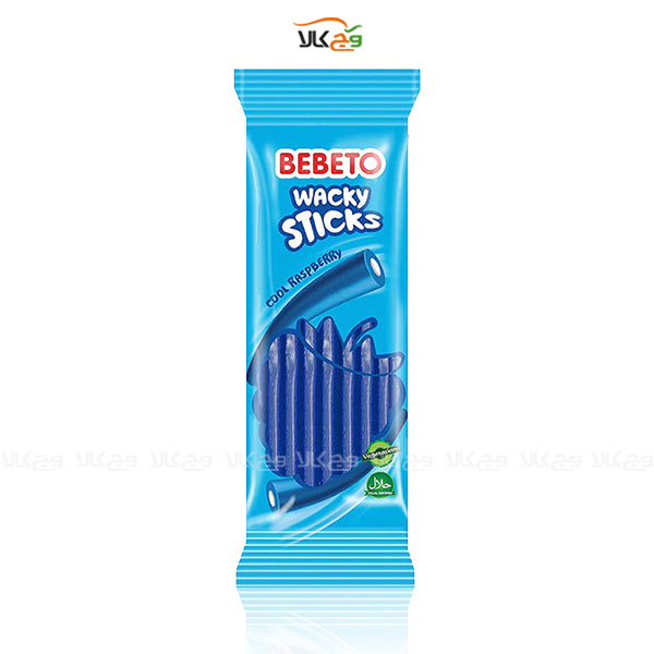 پاستیل وگان با طعم تمشک مدل wacky sticks ببتو – 200 گرمی - bebeto