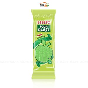 پاستیل نواری ترش وگان با طعم سیب ببتو – 200 گرمی - bebeto