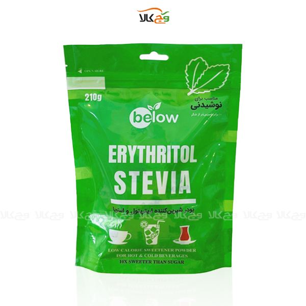 پودر شیرین کننده نوشیدنی بدون قند رژیمی حاوی اریتریتول و استویا - 210 گرمی - بیلو