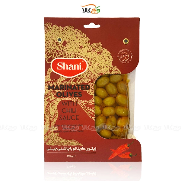 زیتون با چاشنی چیلی - 220 گرمی - شانی زیتون با چاشنی چیلی - 220 گرمی - شانی