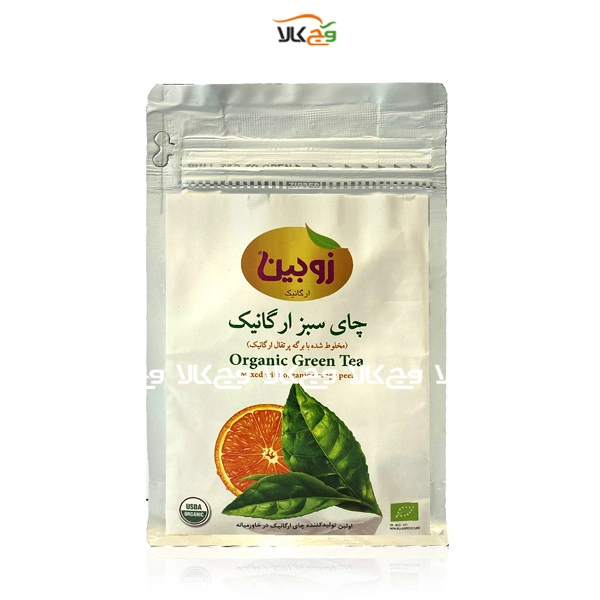 چای سبز و برگه پرتقال ارگانیک - 100 گرمی - زوبین