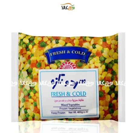 مخلوط سبزیجات منجمد (ذرت - هویج - نخود سبز) - 400 گرمی - سرد و تازه