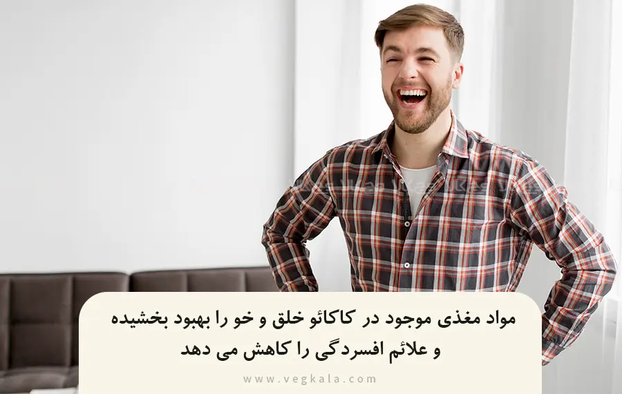 ۵. مواد مغذی موجود در کاکائو خلق و خو را بهبود بخشیده و علائم افسردگی را کاهش می دهد