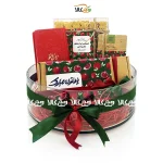 پک هدیه یلدا شیشه‌ای لوکس حاوی شکلات و حافظ و شیرینی نخودچی