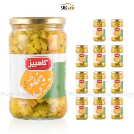 شیرینگ ترشی مخلوط ريز کامبیز 670 گرمي – 12 عددی