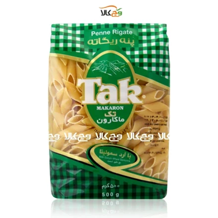 ماکارونی با آرد سمولینا (پنه ریگاته) تک ماکارون - 500 گرمی