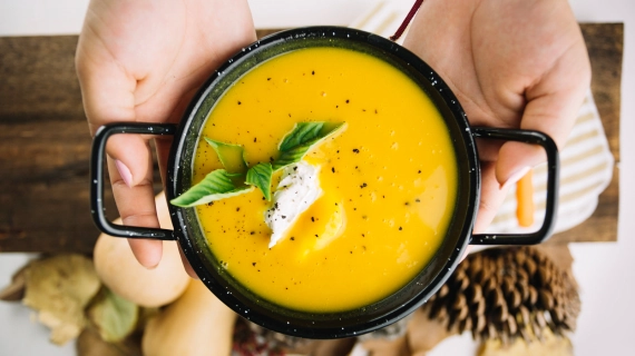 طرز تهیه سوپ گیاهی کدو حلوایی