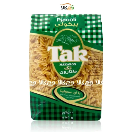 ماکارونی پیکولی با آرد سمولینا تک ماکارون - 500 گرمی