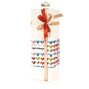 جعبه هدیه شکلات دست‌ساز عاشقانه هارد باکس سفید وگان